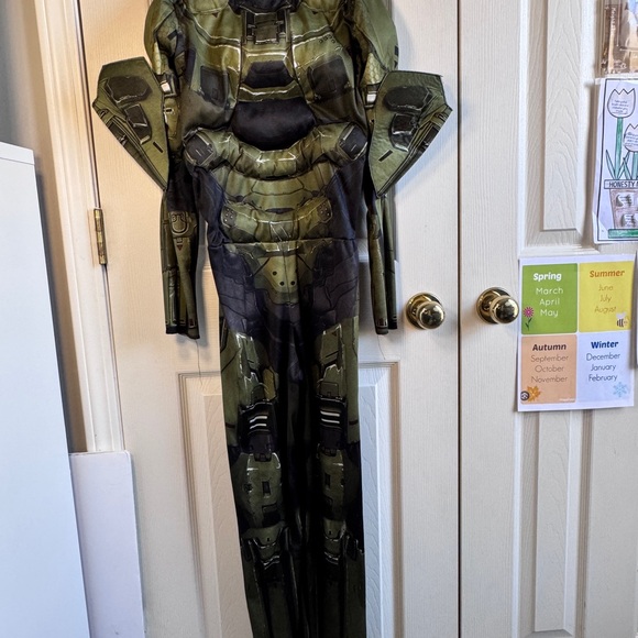 Master Chief Green Armor Suit with Helmet Halo Game Costume Age 8 Medium - Picture 3 of 6